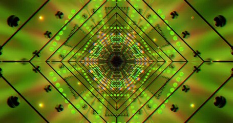 Create a mesmerizing tunnel experience with seamless green light loop video screensaver for artistic ambiance - Powered by Adobe