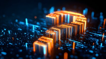 Glowing digital question mark formed by luminous circuit elements against a dark background