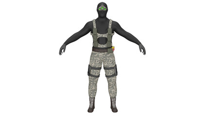 3d rendering elite soldier
