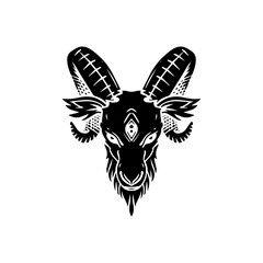 Mystical Goat Head Vector Ill...