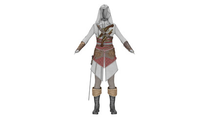 Fototapeta premium 3d rendering female pirate assassin outfit