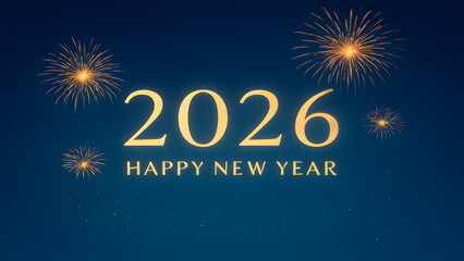 Happy new year 2026 with festive fireworks display