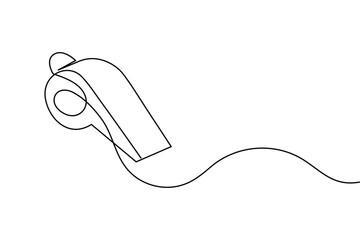 Whistle continuous one line drawing minimalist sport object illustration