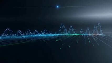 Dynamic Data Visualization: Abstract Graph Animation with Rising Bars and Flowing Lines - Powered by Adobe