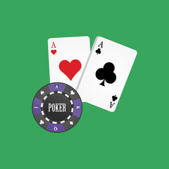 Poker chips and playing cards...