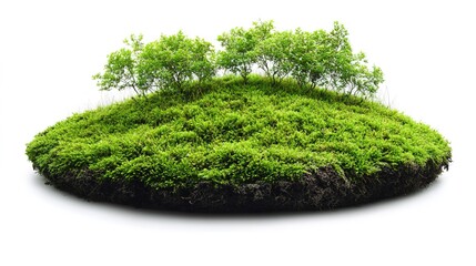 Stone Wall with Moss and Sprouting Green Plants in Natural Landscape