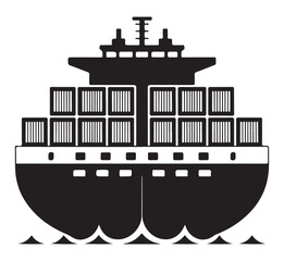 Obraz premium Cargo ship vector illustration minimalist flat design isolated on white background for logistics and transportation concepts
