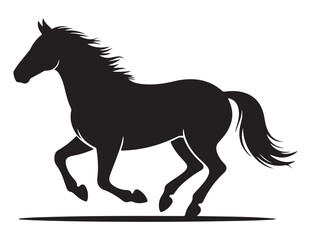 Running horse silhouette vector illustration of a galloping animal perfect for logo design and equestrian themes