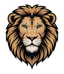 Lion head vector illustration detailed mascot design perfect for logo or emblem isolated on white background