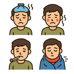 Emotional Expressions of Illness and Discomfort in Cartoon Style