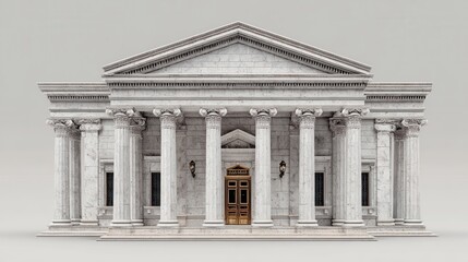Obraz premium Classic stone bank building with columns and grand entrance