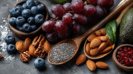 Fresh fruits and vegetables rich in natural vitamins and antioxidants