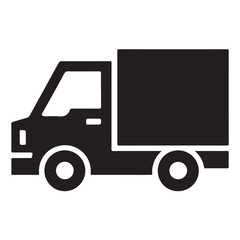 Fototapeta premium Illustration of a black delivery truck isolated on white background for logistics and transportation concept