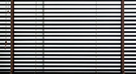 A view of horizontal black and white window blinds indoors , trending, fashion, lifestyle