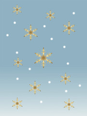 Golden Snowflakes Background