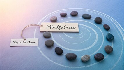 Mindfulness Stones Arrangement for Relaxation and Meditation Practice