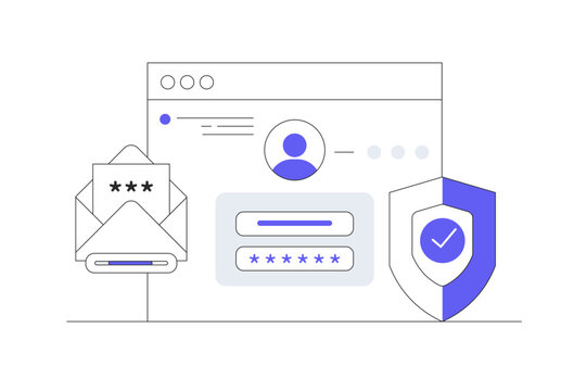 Two-step verification. OTP. Authentication password, one-time password for secure login for a account or app. Login page. Flat Cartoon Vector Illustration, icon Stylish abstract design landing page 