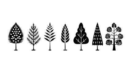 trees, tree, symbol, leaf, christmas, vector, forest,icons