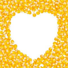 Vector PNG of small corn kernels arranged in a natural frame shape, perfect for agricultural, food, and harvest-themed designs emphasizing organic and rustic aesthetics