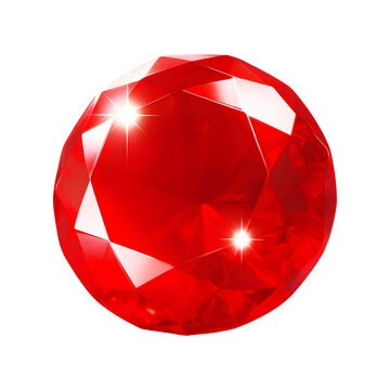 3D Red Ruby Gemstone &ndash; Precious Jewel and Treasure Icon