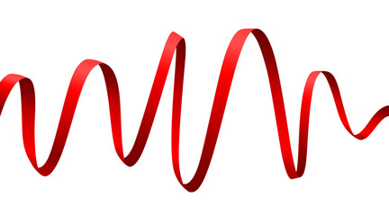 Dynamic Red Wavy Ribbon for Festive Design