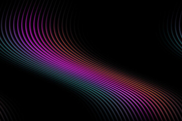 Abstract background with colorful curved lines on a black background