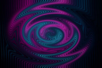 Abstract purple and blue swirl on black background creates a hypnotic effect