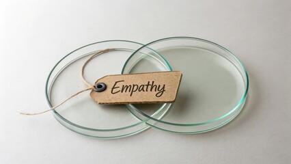 Tag printed with Empathy displayed on overlapping glass circles