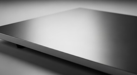 Sleek minimalist modern design metallic surface product photography for creative advertising and marketing