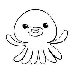 塗り絵　タコのイラスト