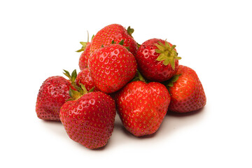 Fresh group of berries isolated on a white background.