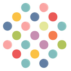 Colorful abstract geometric circle patterns in modern style. Perfect for backgrounds, posters, digital art, decoration, branding, and contemporary graphic design projects.