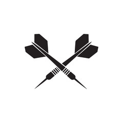 Crossed dart silhouette vector flat illustration design on white background