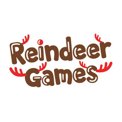 Festive reindeer games typography christmas t shirt design fun holiday apparel for men women kids © Fiz's magic