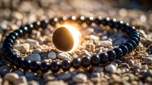 Black bead bracelet solar eclipse effect.