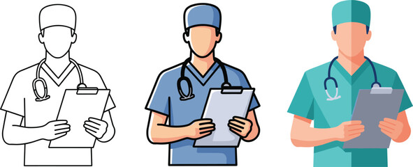 Fototapeta premium Doctor holding clipboard