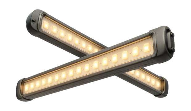 Durable LED strip lights for illuminating industrial shelving in warehouses.