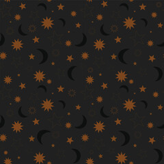 Black orange night sky vector repeat