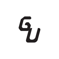 Monogram Simple Design Initial Bold Logo Alphabet Unique minimalist overlaping GU