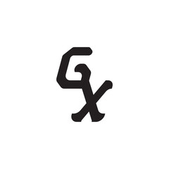Monogram Simple Design Initial Bold Logo Alphabet Unique minimalist overlaping GX