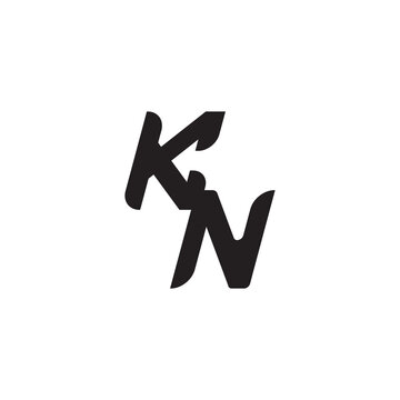 Monogram Simple Design Initial Bold Logo Alphabet Unique minimalist overlaping KN