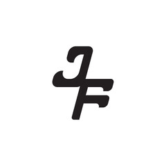 Monogram Simple Design Initial Bold Logo Alphabet Unique minimalist overlaping JF