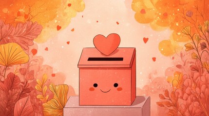 Donation box in an event hall highlighting ethical business collaboration
