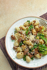 Homemade Gnocchi Dinner with Kale and Italian Sausage