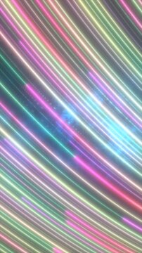 Glowing pink and blue diagonal neon light trails forming an abstract motion background