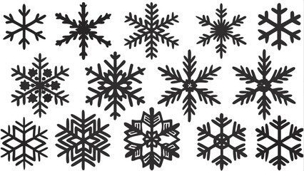 Delicate snowflake collection for winter holiday designs and festive season projects with scalable vector origins