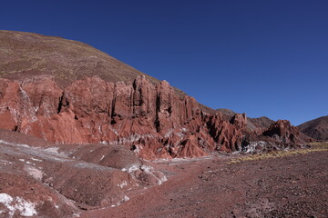 The stunning colors of the Arcoiris Valley in San Pedro de Atacama, Chile.