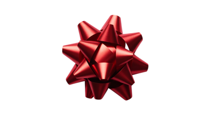 Red gift bow isolated on transparent background