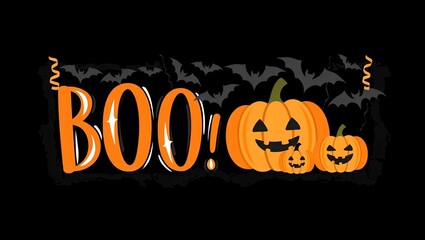 Halloween banner with pumpkins
