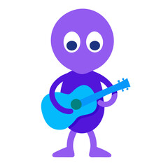 3d man plays the guitar